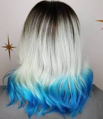 Black hair with blue tips. 40 Fairy Like Blue Ombre Hairstyles