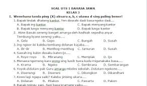 Olahraga iki diwiwiti jam 08.00 esuk. Download Soal Uts Bahasa Jawa Kelas 3 Semester 1 Koleksi Soal Sd