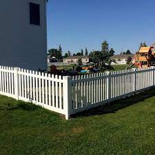 Put the panels on the ground and mark the spots where the posts will be. Weatherables Plymouth 4 Ft H X 8 Ft W White Vinyl Picket Fence Panel Kit Pwpi 3r5 5 4x8 The Home Depot