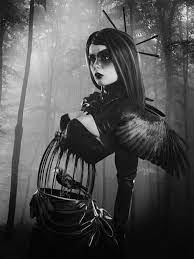 lady crow by carole sanson original digital artwork in colour s reminds of cage bird good photography ref photo manipulation art art gothic art