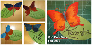 72pcs 3d butterfly wall decor, stickers for home, kitchen, nursery and room decorations, 6 colors and 4 sizes, removable and reusable (single unomor 80×35.5 large halloween window door cover for haunted house halloween decorations, scary bloody handprint halloween props. Fuzzy Critters Fall 2011 Door Decs A Res Life