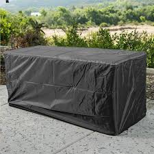 Don't let a rainstorm ruin your trip. Skyfiree Patio Deck Box Cover Waterproof Outdoor Storage Container Covers For Deck Box 48x 24x 21 Inch Black Outdoor Storage Deck Boxes