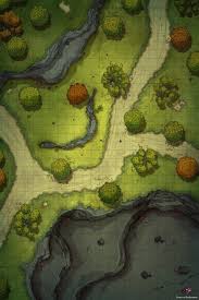 Mixed Forest Road Intersection Hidden Cave Battlemap Grid Lg Tabletop Rpg Maps Dungeon Maps Fantasy Map