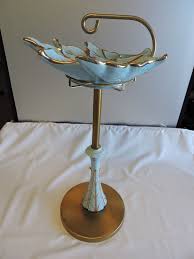 Stunning Vintage Capodimonte Style Baby Blue And Gold Leaf Ashtray Stand Https Www Etsy Com Shop Smokingvin Vintage Ashtray Ash Tray Stand Vintage Home Decor