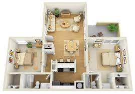 Renoir 2x2 3d Floor Plan For Websites Downloading Small House Plans House Plans House Design
