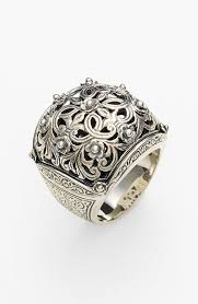Konstantino Sterling Silver Domed Scroll Ring Womens Jewelry Rings Statement Rings Konstantino Jewelry