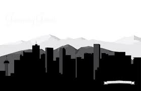 Black And White Denver Skyline Silhouette Denver Skyline Art Denver Skyline Denver Colorado Skyline