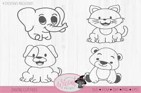 Download Baby Animal Bundle Coloring Svg Dog Svg Cat Svg Elephant Svg Bear By Wiccatdesigns Thehungryjpeg Com