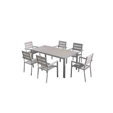 Patio dining set home depot canada. Velago Vittore Light Grey 7 Piece Aluminum And Poly Wood Patio Dining Set The Home Depot Canada