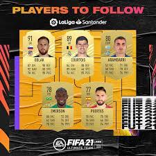 The 3 storyline players who can be redeemed by reaching the 30th level of season 3 of fifa 21 ultimate team have just been revealed. Laliga Jan Oblak Atletico De Madrid Thibaut Courtois Real Madrid C F Arambarri Getafe C F Emerson Royal Real Betis Balompie Puertas Granada Cf These Are Ea Sports