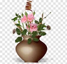 You can see it and draw. Garden Roses Vase Flower Drawing Artificial Transparent Png