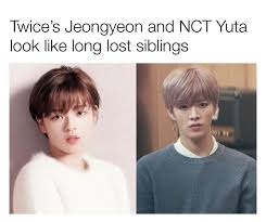 Kpop light stick stickers 2.75 / bts / exo / nct / twice / red velvet / monsta x / shinee /seventeen. Twice Jeongyeon And Nct Yuta Literally Look Like Brother And Sister Nct Nct Yuta Kpop Memes