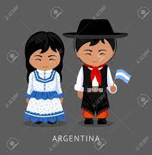 Argentines In National Dress With A Flag. Man And Woman In Traditional  Costume. Travel To Argentina. People. Vector Flat Illustration. Royalty  Free Cliparts, Vectors, And Stock Illustration. Image 96984000.