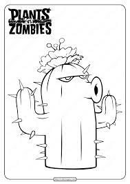 Plants vs zombies coloring pages are so much fun. Free Plants Vs Zombies Cactus Pdf Coloring Page In 2021 Plants Vs Zombies Plant Zombie Free Plants