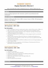 The role oversees everything internal, freeing up the executive director to focus on external matters such as fundraising, public relations, and partnerships. Deputy Executive Director Resume Samples Qwikresume