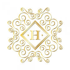 Glowing neon line in a circular path. H Alphabet Gold Monogram Free Stock Photo Public Domain Pictures