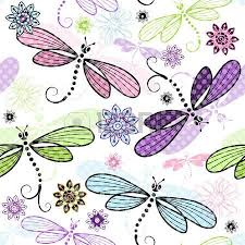 Spring Seamless Floral Pattern With Colorful Dragonflies And Translucent Polka Dots Tirages Gratuits Illustration Libellule Couture De Printemps
