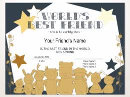 Birthday Gift Certificate Template Printable World S Best Friend Certificate Template Etsy Friend Birthday Gifts Friend Birthday Friendship Day Gifts