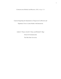 Regression And Linear Modeling Best Practices And Modern Methods Pdf Pdf Cautions Regarding The Interpretation Of Regression Coefficients And Hypothesis Tests In Linear Models With Interactions
