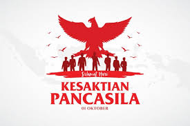 Upacara peringatan hari lahir pancasila salah satunya diselenggarakan di gedung pancasila tanggal 1 juni diperingati sebagai hari lahir pancasila dasar negara yang menjadi pemersatu dari. Illustration Selamat Hari Lahir Pancasila Ubersetzung Glucklicher Pancasila Tag Premium Vektor