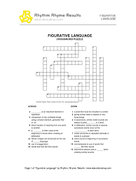 Figurative language refers to the use of words in a way that deviates from the conventional order and meaning in order to convey a complicated meaning, colorful writing, clarity, or evocative comparison. Figurative Language Crossword 2 Rhyme Crossword