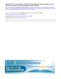 Especialista en cirugía plástica, estética y reconstructiva en torreón. Pdf Determination Of The Changes On The Thermal And Optical Properties Of Selective Solar Absorber Coatings Induced By Prolonged Thermal Treatment