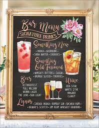 Wedding Reception Food Bars Signature Cocktail 39 Ideas Wedding Bar Menu Sign Signature Cocktails Wedding Bar Menu Wedding