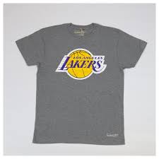 Browse los angeles lakers jerseys, shirts and lakers clothing. Mitchell Ness Nba Los Angeles Lakers Grey Table Top T Shirt Fan Wear From Usa Sports Uk