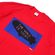 The famous blimp scene from the movie scarface. The World Is Yours Supreme Tee Shop Clothing Shoes Online