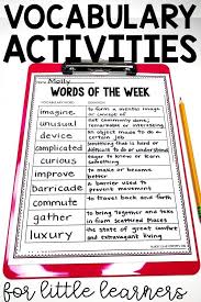 Vocabulary Activities New Vocabulary Words Vocabulary Activities Vocabulary Activities Elementary