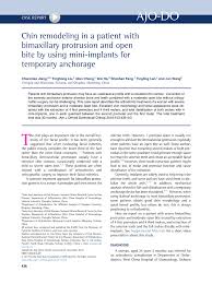 Um ihnen als kunde die auswahl ein klein. Pdf Chin Remodeling In A Patient With Bimaxillary Protrusion And Open Bite By Using Mini Implants For Temporary Anchorage