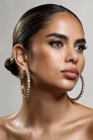 Grace Gold Chunky Diamante Hoop