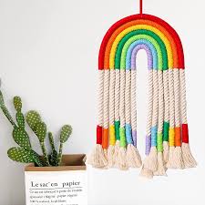 Bold black hanging from trouva. Buy Rainbow Macrame Wall Hanging Joysog Boho Rainbow Classroom Decor Colorful Baby Bedroom Nursery Wall Decor Kids Room Home Decor Online In Uk B08yd8gl6r
