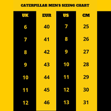 Size Chart Sepatu Caterpillar