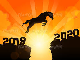 Horse Jumping To New Year 2020 Vector Illustration Pixypen In 2020 New Year 2020 New Years Countdown Vector Illustration