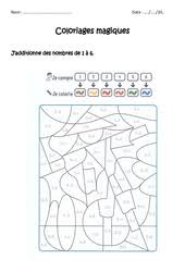 Exercices de révisions et d'entraînement en mathématiques. Additionner De 1 A 10 Coloriage Magique A Imprimer 1ere Primaire