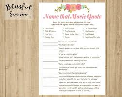 Bridal Shower Game Name That Movie Love Quote Romantic Movie Quote Game Floral Shower Game D Bridal Shower Games Wedding Shower Games Movie Love Quotes