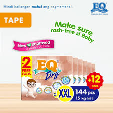Eq Dry Xxl 12 16 Kg 24 Pcs X 6 Packs 144 Pcs Tape Diapers Lazada Ph