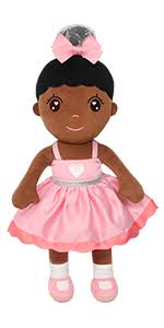 Amazon Com Conzy Stuffed Baby Doll Gifts For Girl Super Soft Buddy Cuddly Baby Girl Toy Gifts Wtih Gift Bag 17 3 Inches In Standing Black Princess Toys Games