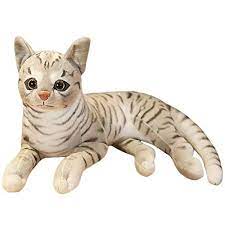 Elainren Lazy Tabby Cat Plush Lifelike Tiger Kitten Stuffed Animals Toy Soft Hugging Kitty Cat Plushie Pillow Dec Realistic Stuffed Cat Cat Plush Tabby Kitten
