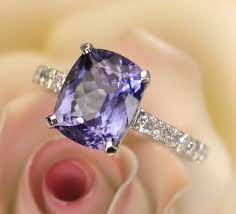 Glorious Indigo Purple Tanzanite Diamond Ring Purple Jewelry Jewelry Tanzanite Diamond Ring