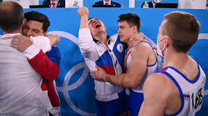 Russia narrowly beat japan and china in the men's gymnastics team final, winning with a final floor routine. Gzf0dtsac6fcxm