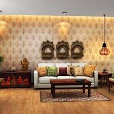 Modern Indian Living Room With Ethic Furniture And Decoration Decor Indian Living Rooms Indian Home Decor