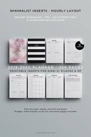 2020 2021 Planner Printable Inserts Hourly Planner Filofax Etsy Printable Planner Filofax A5 Hourly Planner
