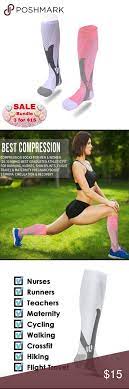 1 Pair Of Pink Compression Socks S M L Xl 2xl Compression Socks Achy Legs Muscle Fatigue