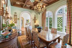Your dining room table is the centerpiece of the room. 439 Blackland Rd Nw Atlanta Ga Usa Dining Room With Wood Ceiling Luxury Real Estate Tuxedo Park Mediterranean Mansion Home The Pinnacle List