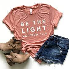 Start the conversation about his love and look good, too! Be The Light Women S Graphic Tee Shirt Christian Shirt Etsy In 2021 Christian Shirts Designs Christian Shirts Graphic Tee Shirts