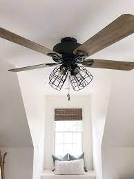 One Room Challenge Week 4 Diy Farmhouse Ceiling Fan Update R R At Home Farmhouse Ceiling Fan Living Room Ceiling Fan Ceiling Fan Bedroom