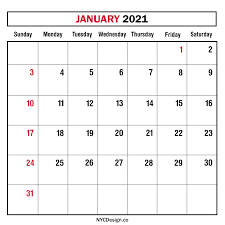 Our online calendar creator tool will help you do that. Monthly Calendar January 2021 Monthly Planner Printable Free Sunday Start Nycdesign Co Calendars Printable Free