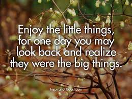 Enjoy The Little Things In Life For One Day You May Look Back And Realize They Were The Big Things Enjoy The Little Things For One Day You May Look Back And Realize They Were The Big Things Robert Brault Motivational Motivational Quotes Quotes Motivation